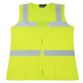 S720 Girl Power ANSI Class 2 Ladies Fitted Tricot Hi Viz Lime Vest (Medium)